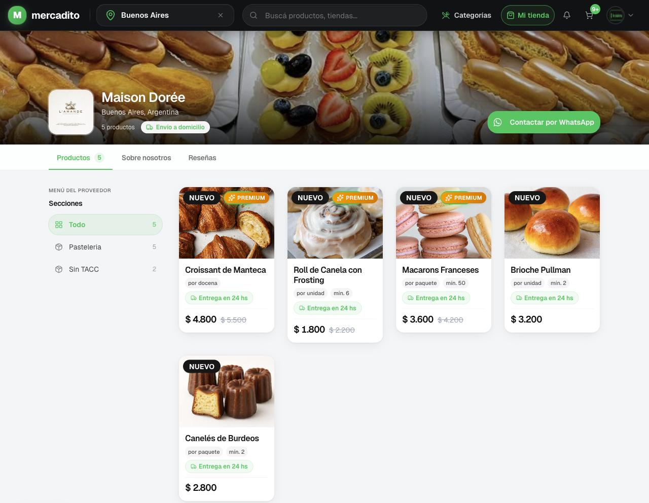 Tienda pública de Maison Dorée en Refii